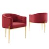 Carter Red & Gold Lounge Chair - Image 3